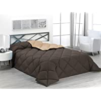 Sabanalia - Edredón nórdico de 400 g - bicolor- cama de 150 cm- color arena y chocolate